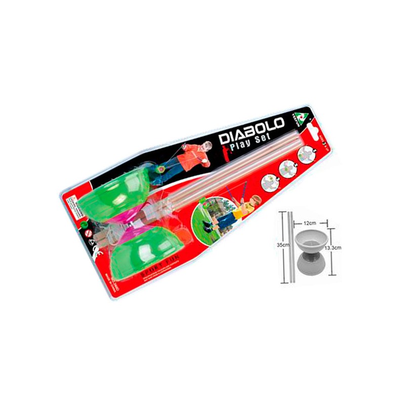 DIABOLO 12 CM PALOS DE MADERA