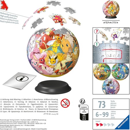 PUZZLE 3D BALL 72P POKEMON