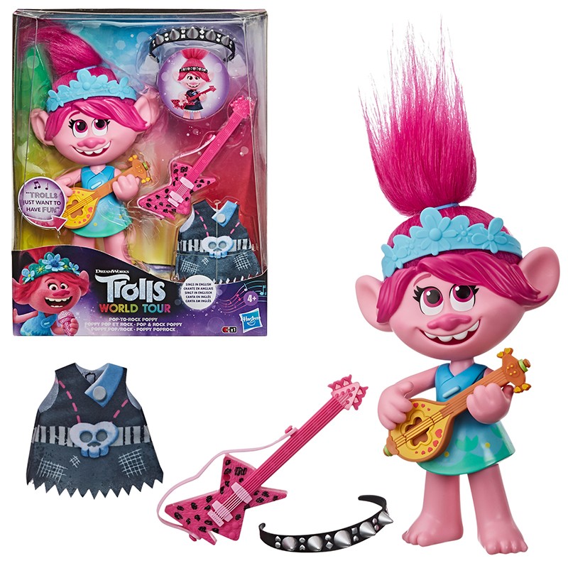 TROLLS MUÑECA POPPY ROCK