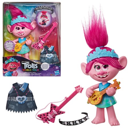 TROLLS MUÑECA POPPY ROCK
