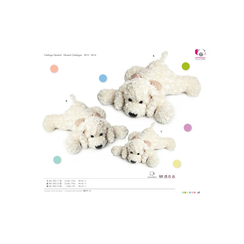 PELUCHE PERRO YAKO BEIGE 55 CM