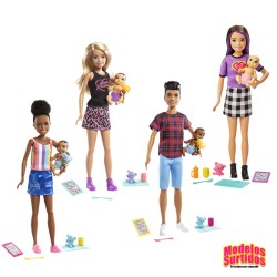 BARBIE NIÑERA CON BEBE Y ACCES