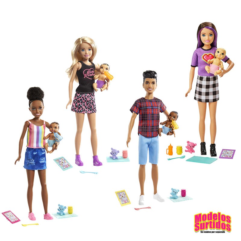 BARBIE NIÑERA CON BEBE Y ACCES