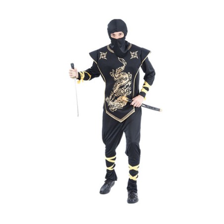 DISFRAZ AD NINJA DORADO T.UNIC
