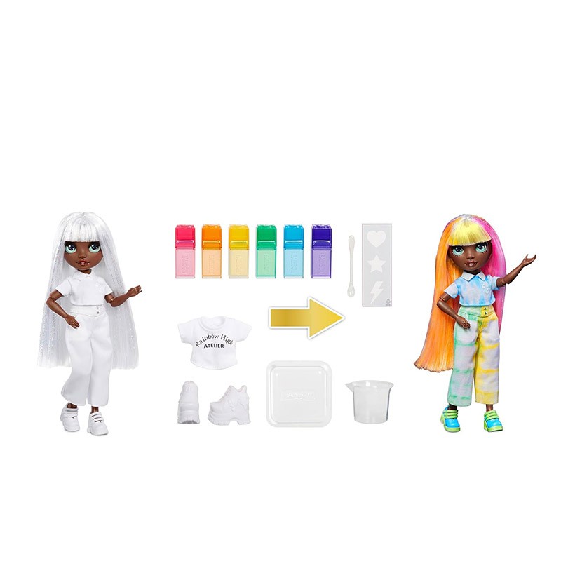RAINBOW HIGH WATERCOLOR & CREATE NEW THEME DOLLS - GREEN EYES
