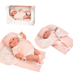MUÑECA ELEGANCE 35 CM BABYTO ROSA MANTA (MUÑECO DE PESO)