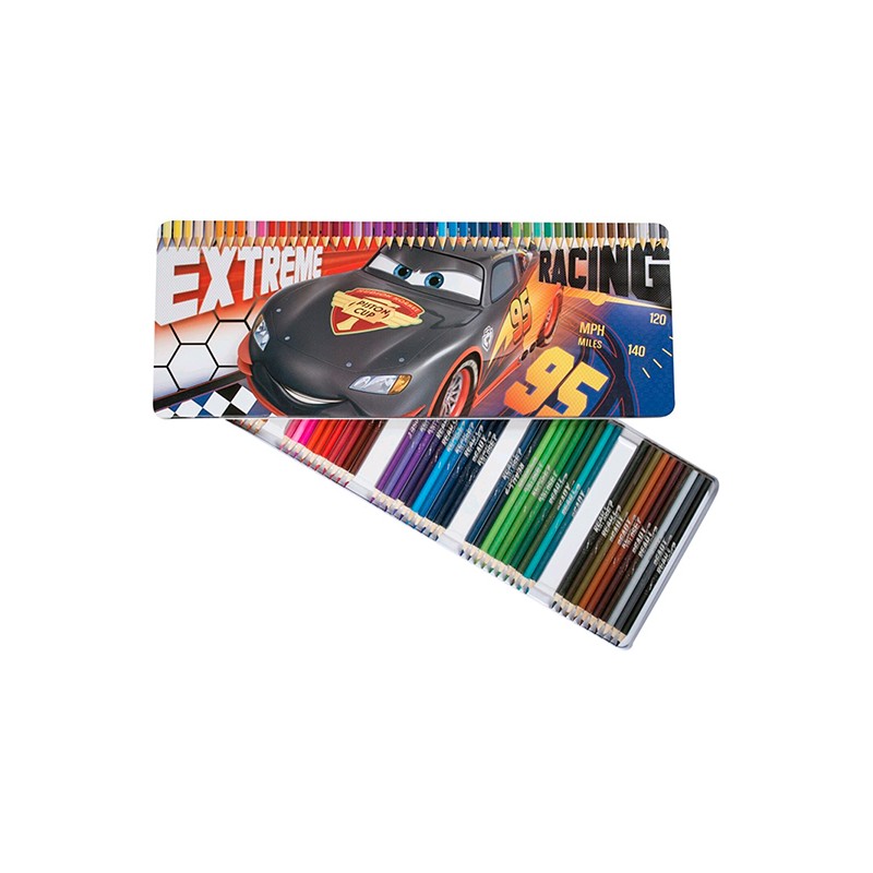 ESTUCHE LATA 50 LAPICES CARS
