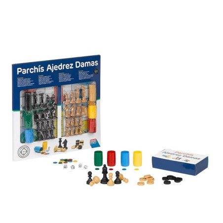 PARCHIS-AJEDREZ-DAMAS 33CM + A