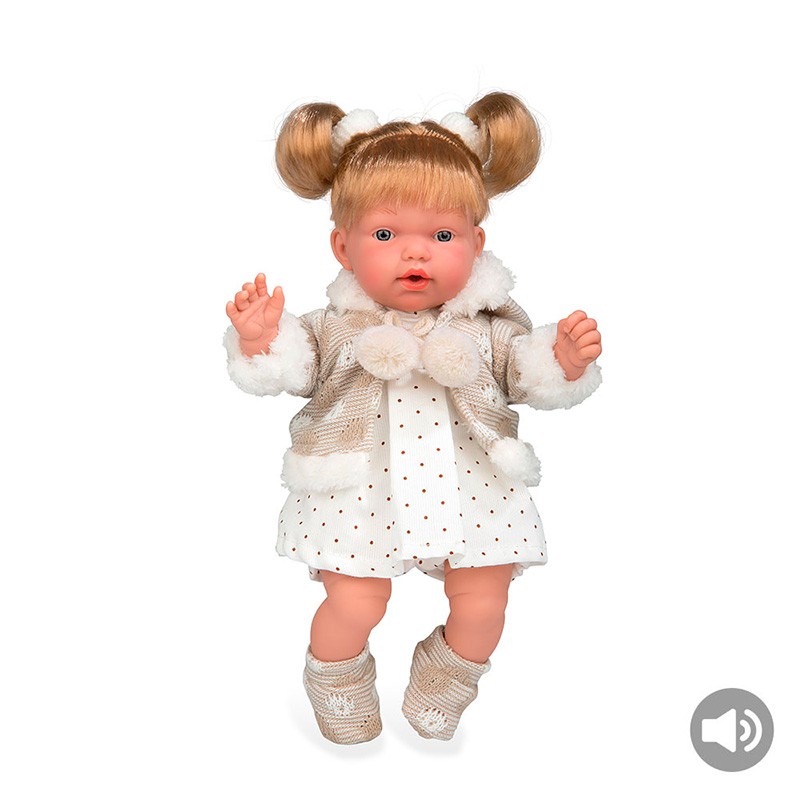 MUÑECA 28 CM HANNE MARRON MECA