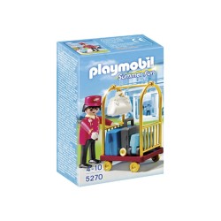 PORTERO CON CARRO DE EQUIPAJE