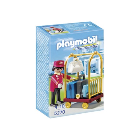 PORTERO CON CARRO DE EQUIPAJE