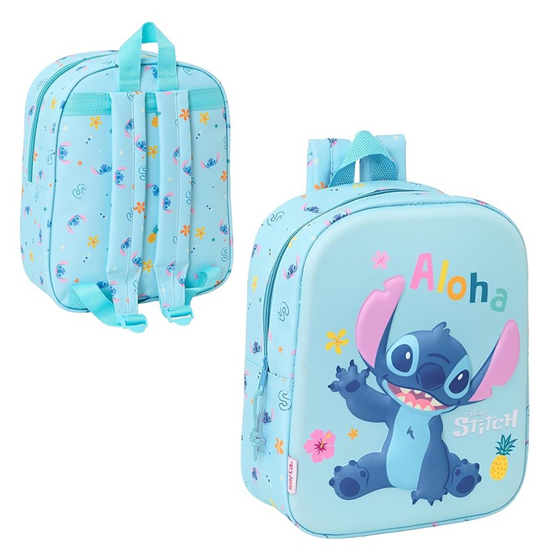 MOCHILA GUARDERIA 3D STITCH 3D