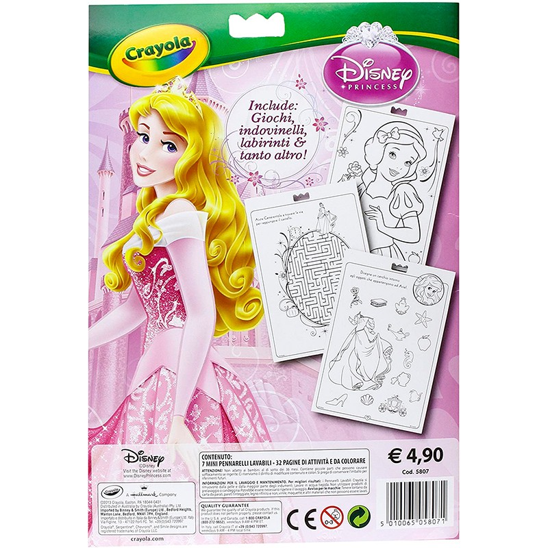 LIBRO ACTIVIDADES Y COLOREAR PRINCESAS DISNEY 7 ROTULADORES