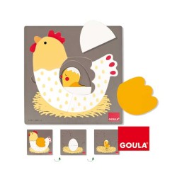 GOULA PUZZLE 3 NIVELES GALLINA