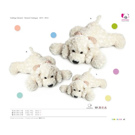 PELUCHE PERRO YAKO BEIGE 44 CM