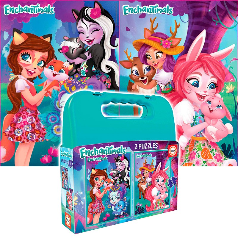 PUZZLE MALETA 2X48P ENCHANTIMA