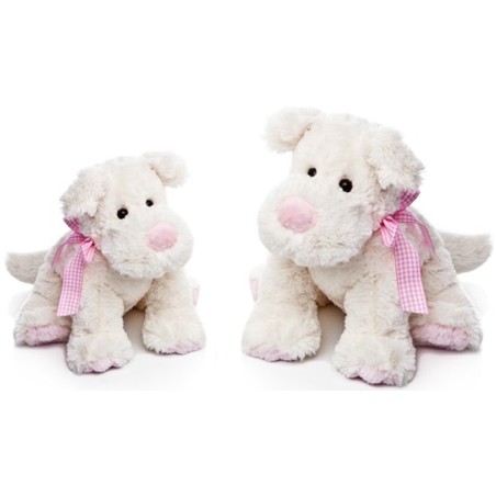 PELUCHE PERRO MARFIL 28 CM.LAZ