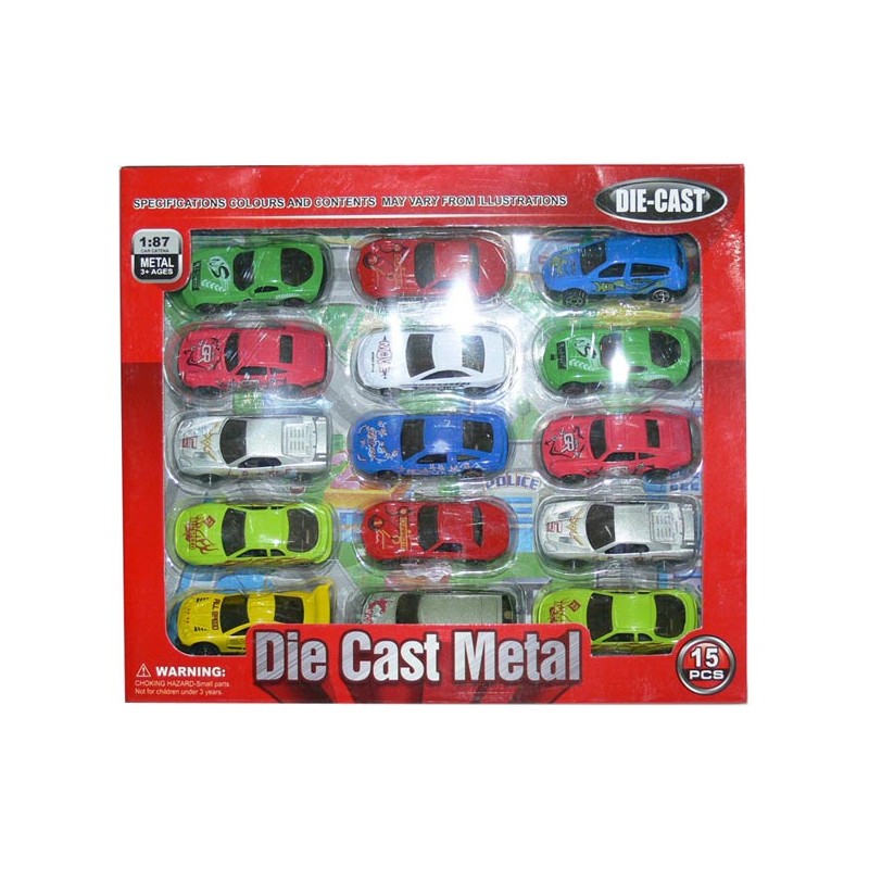 CONJUNTO 15 COCHES METAL