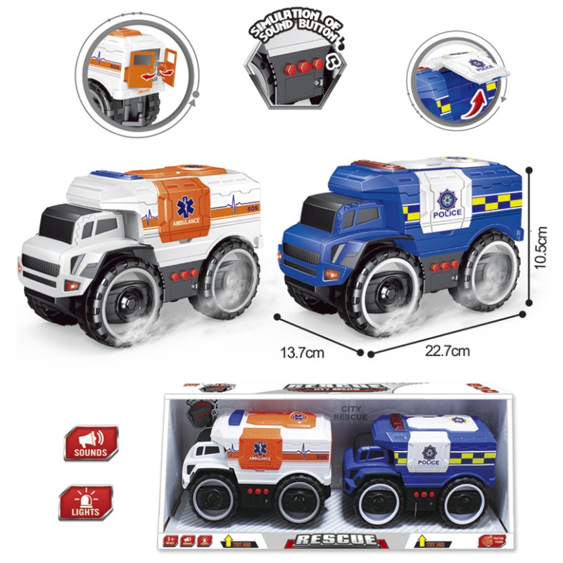 PACK COCHE POLICIA Y AMBULANCI