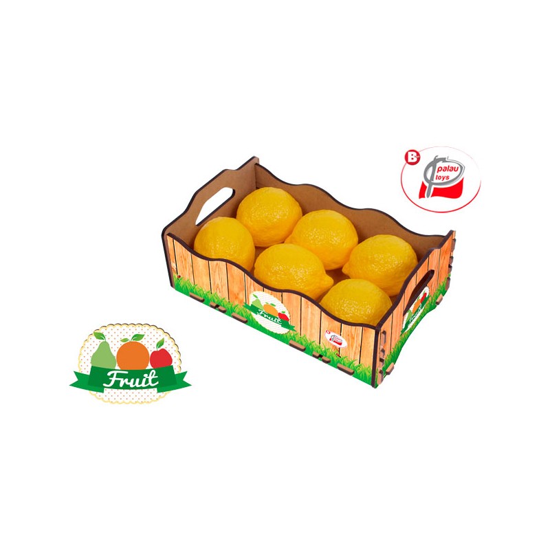 CAJA MADERA CON 6 LIMONES 24,5 X 15,5 X 9 CM