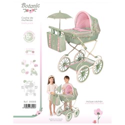 BOTANIC COCHE DE MUÑECA PLEGABLE BOTANIC CON SOMBRILLA Y BOLSO 93x80x42 CM