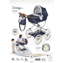 VINTAGE COCHE DE MUÑECA PLEGABLE CON BOLSO