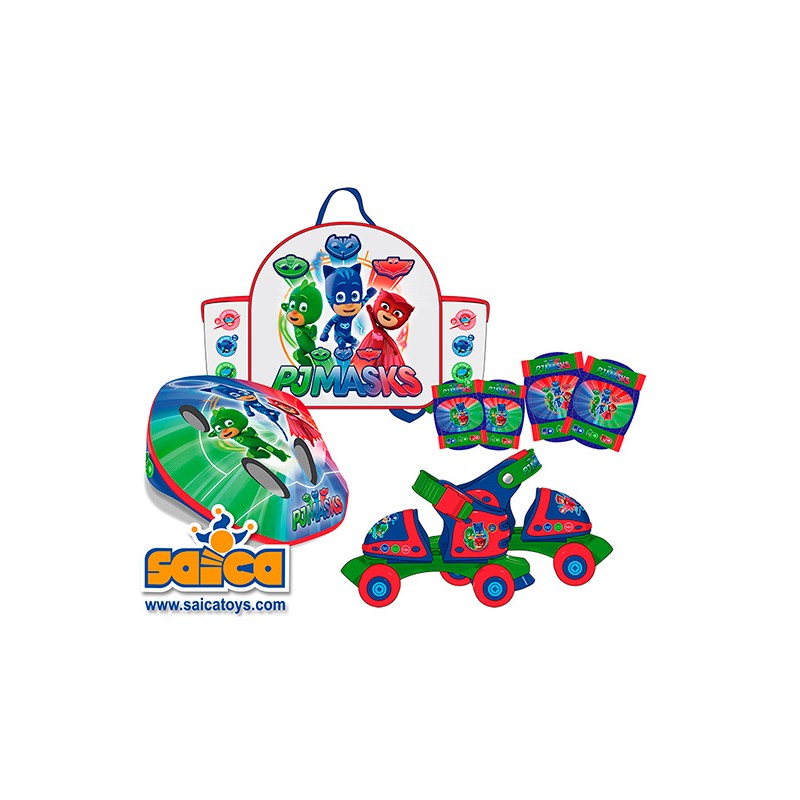 PATINES PJ MASKS MOCHILA+CASCO Y PROTECCIONES