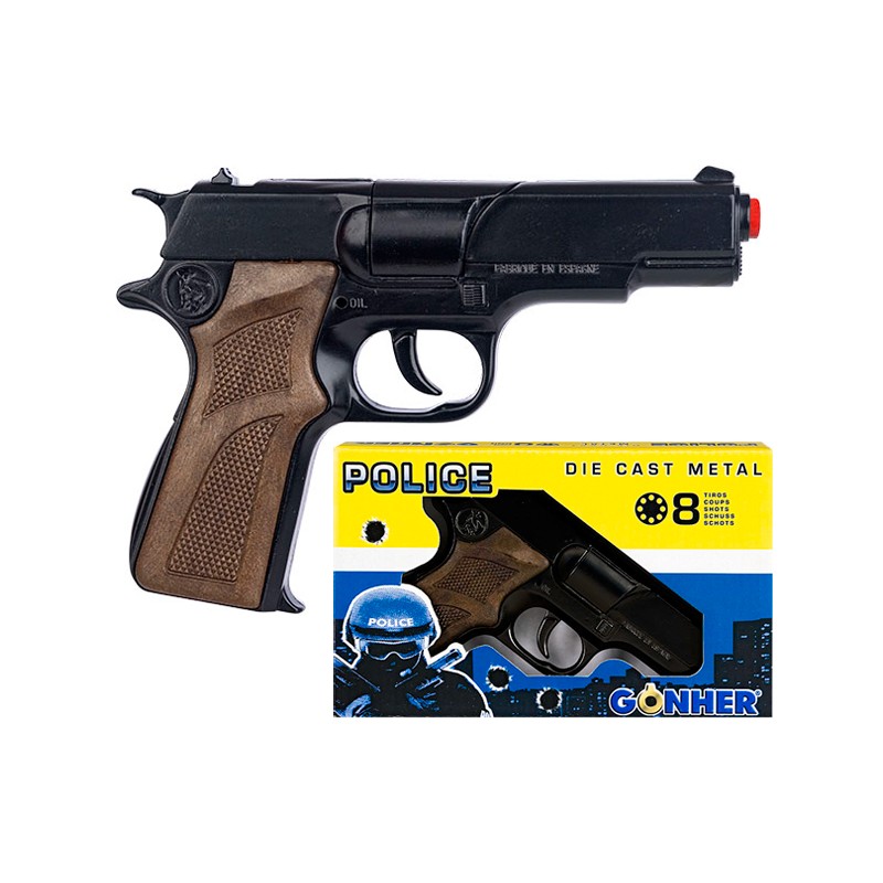 PISTOLA POLICIA 8 TIROS - NEGR