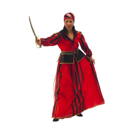 DISFRAZ AD. PIRATA RAYAS MUJER