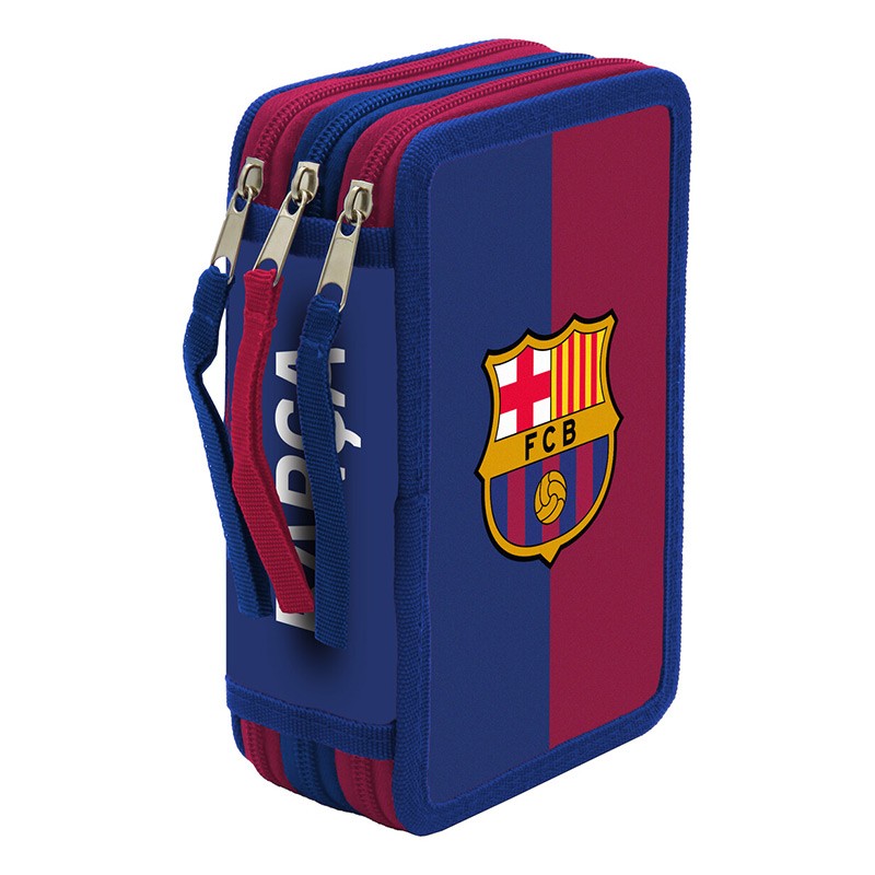 FC BARCELONA PLUMIER 3 PISOS CON MATERIAL ESCOLAR