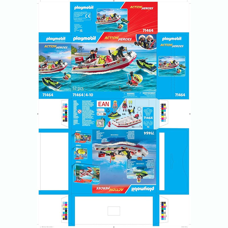 ACTION HEROES BOTE DE BOMBEROS CON MOTO ACUATICA