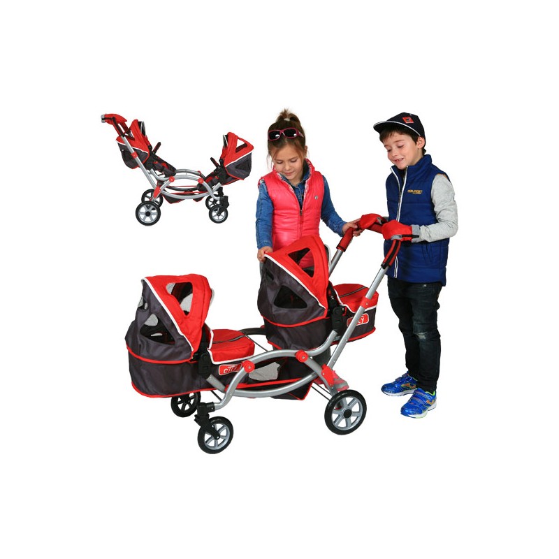 CITY COCHE Y SILLA MUÑECA GEMELOS + MANOPLAS
