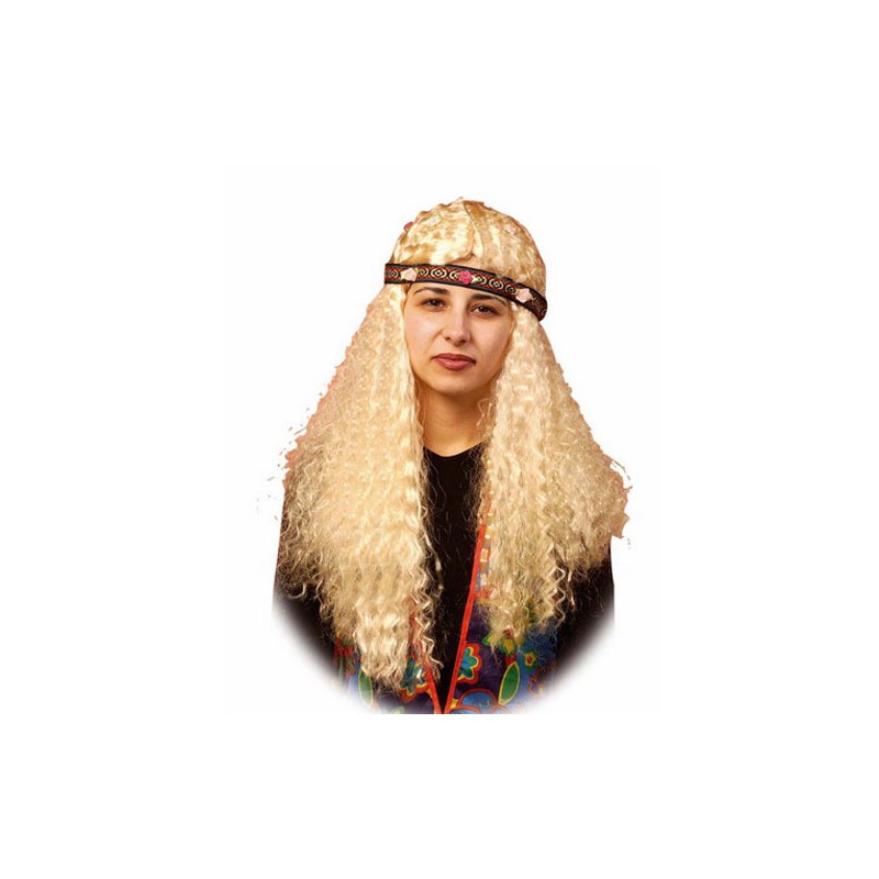 PELUCA MUJER HIPPY PELO ONDULADO RUBIA