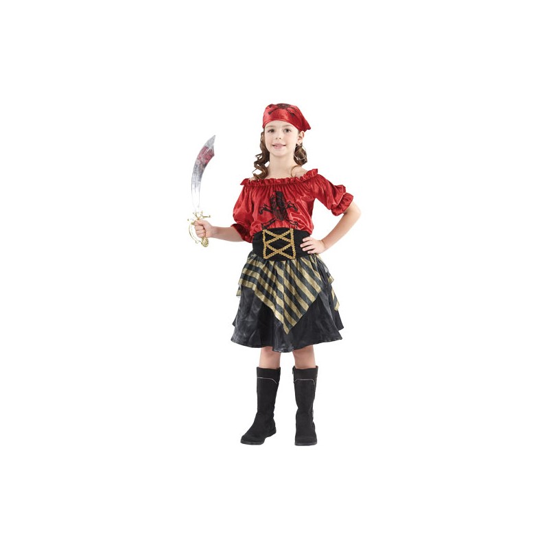 DISFRAZ INF PIRATA NIÑA ROJA T.1-2-3