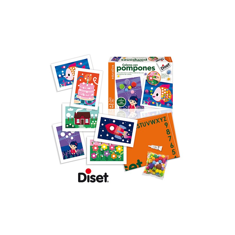 COLOREA CON POMPONES