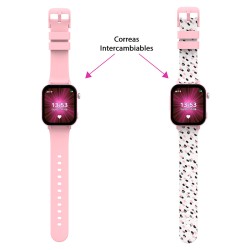 RELOJ INTELIGENTE HOLAWATCH X PLUS PINK ANDROID CON CORREAS INTERCAMBIABLES Y PROTECTOR DE PANTALLA