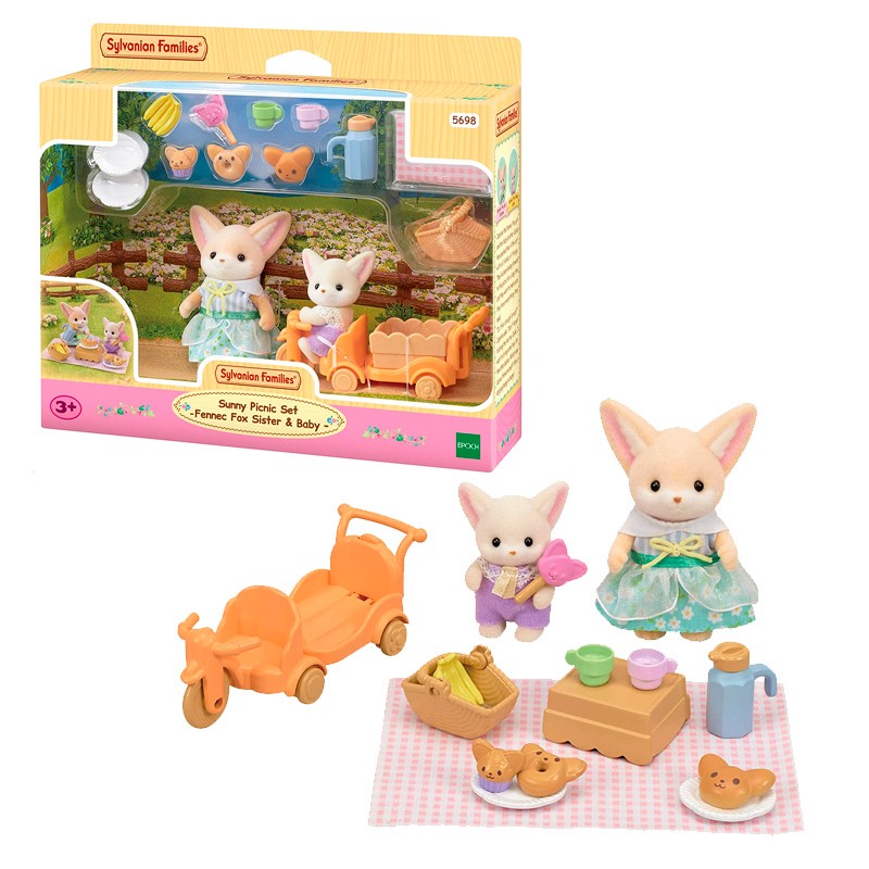 SYLVANIAN SET DE PICNIC HERMANOS ZORRO DEL DESIERTO
