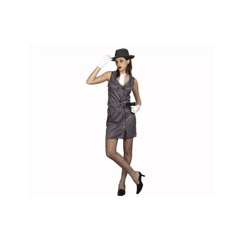 DISFRAZ ADULTO MUJER GANGSTER T.UNICA