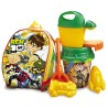 CUBO MOCHILA BEN10 CON RASTRILLO, PALA Y REGADERA