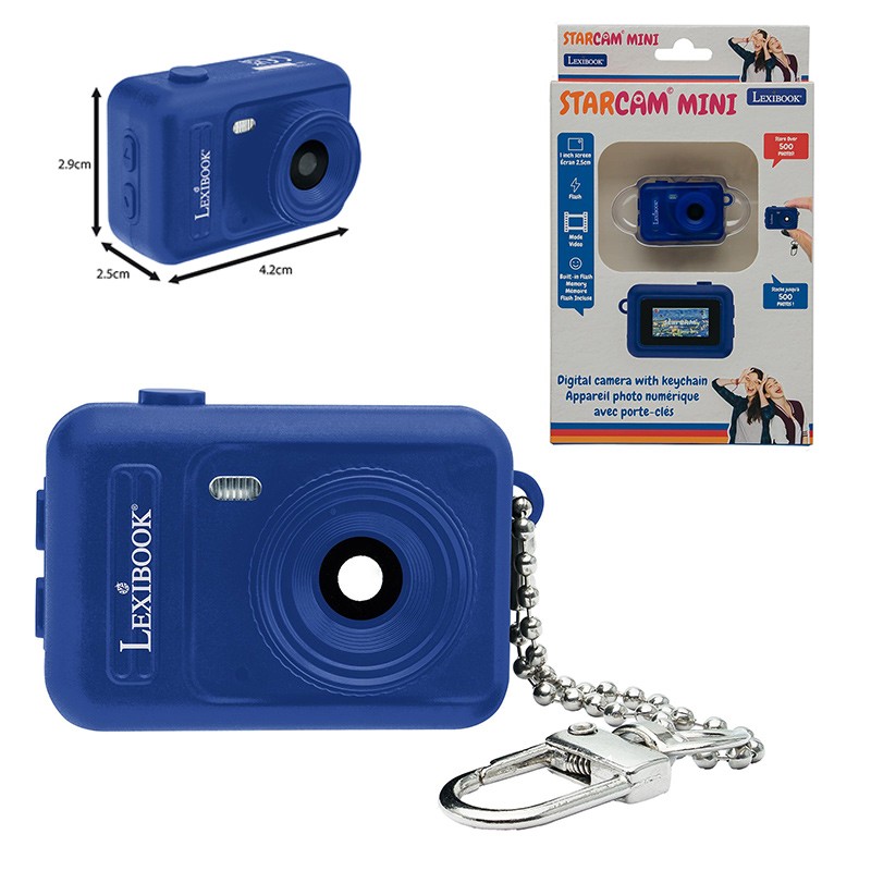 MINI CAMARA DIGITAL LLAVERO LUZ BLUE CON MEMORIA FLASH INCORPORADA