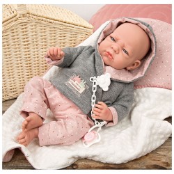 MUÑECA 40 CM EDUR ROSA MANTA