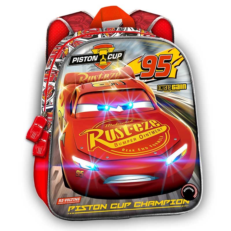MOCHILA BASICA CARS C/ LUZ Y S