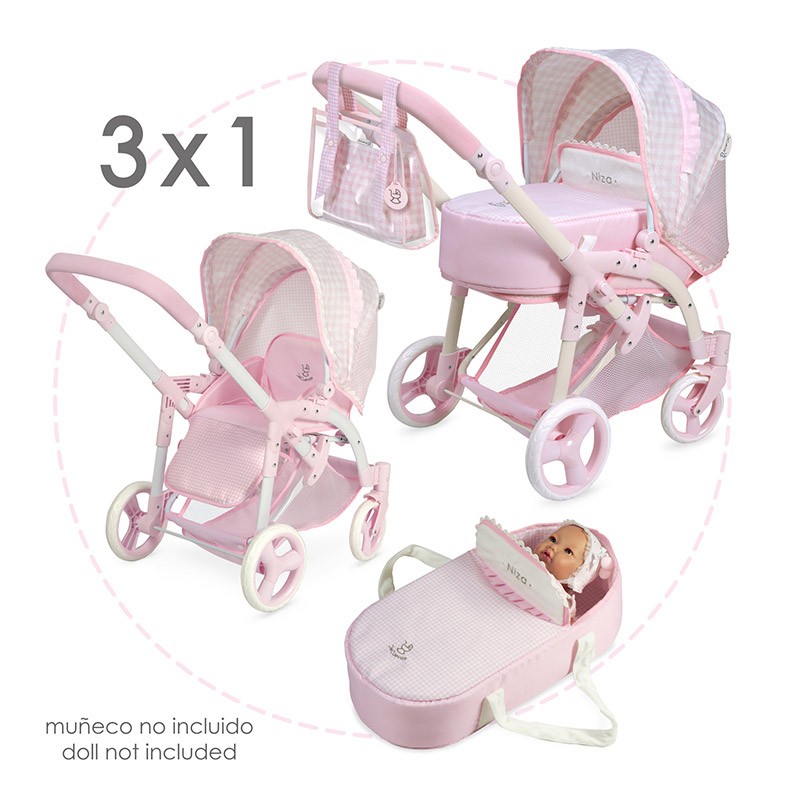 NIZA COCHE MUÑECA 3X1 PLEGABLE