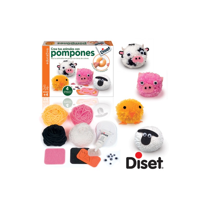 CREA ANIMALES CON POMPONES