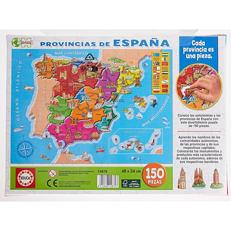 PUZZLE 150P PROVINCIAS ESPAÑA