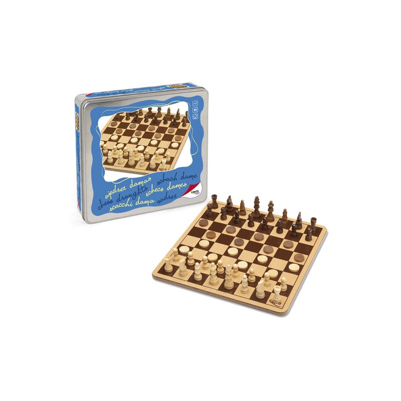 AJEDREZ DAMAS METAL BOX