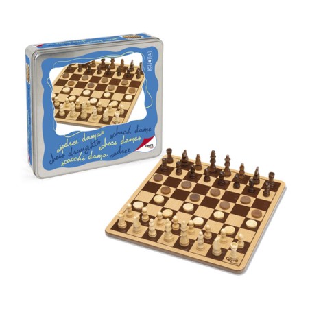 AJEDREZ DAMAS METAL BOX