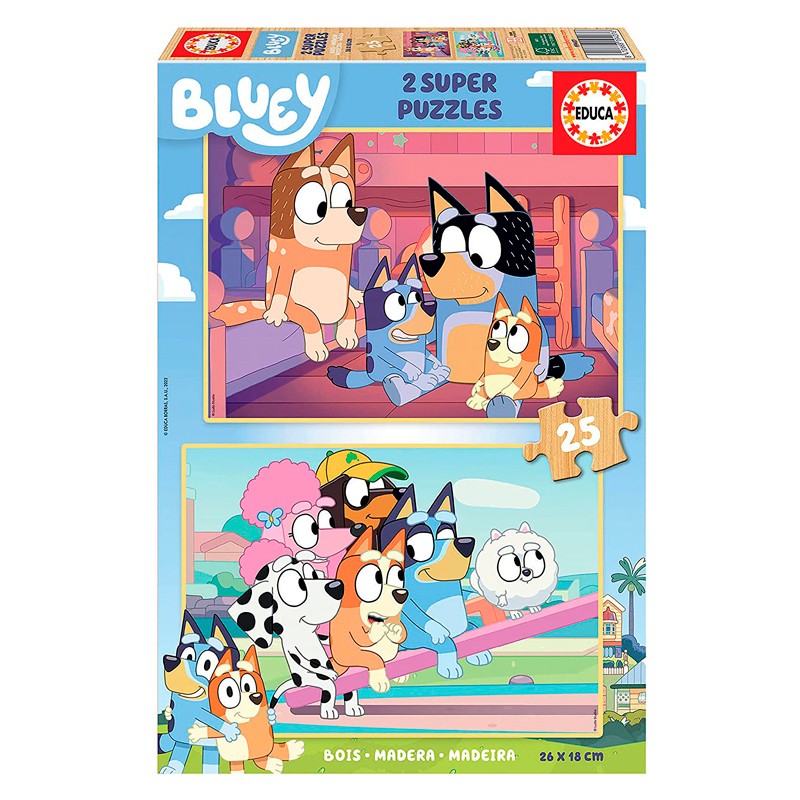 PUZZLE 2x25P BLUEY MADERA