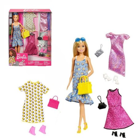 BARBIE FASHIONISTA CON 4 MODAS